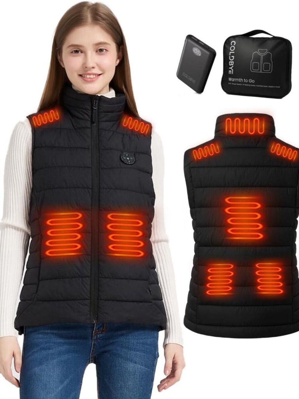Heated Vest Jacket for Women | 8 Heating Zones, Battery Pack, 5-in-1 Control